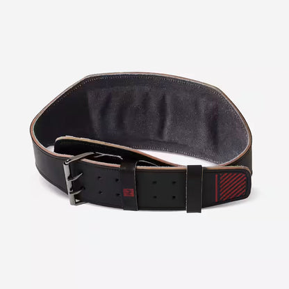 Leather weight training belt