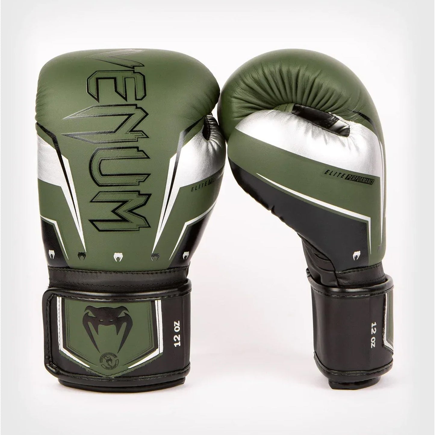 VENUM ELITE EVO KHAKI/SILVER - Boxing Gloves