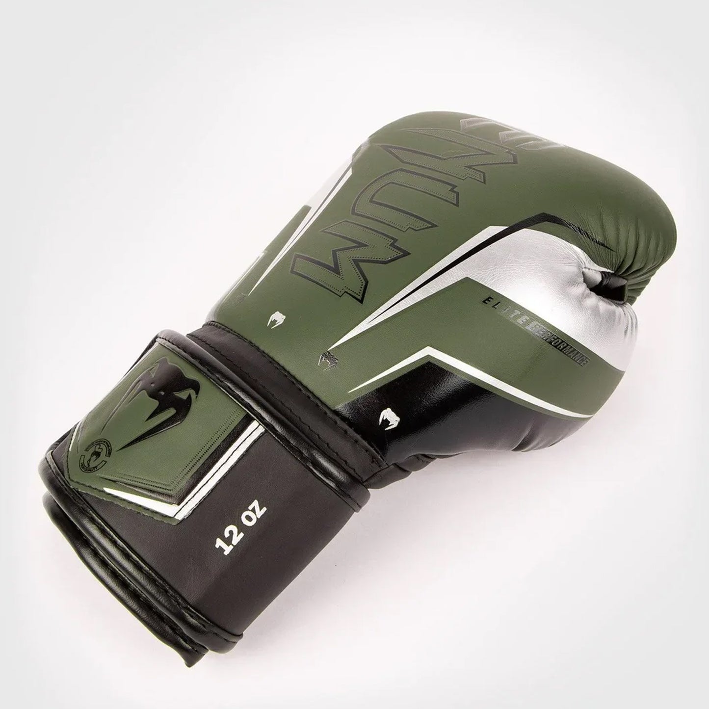 VENUM ELITE EVO KHAKI/SILVER - Boxing Gloves